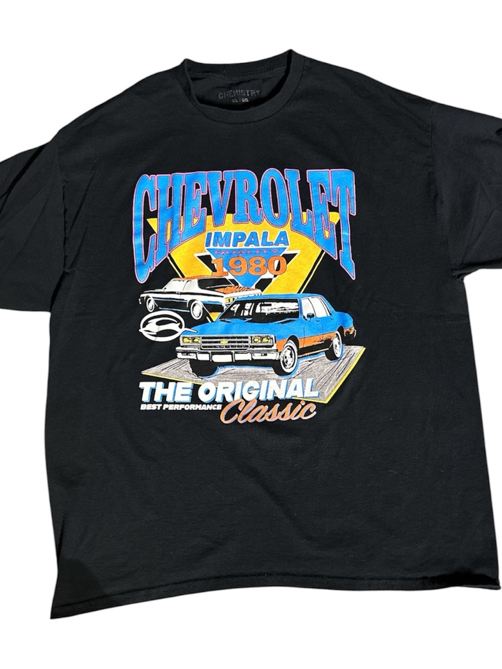 Chemistry GM Impala 1980 Graphic Tee - Black. Size XL
